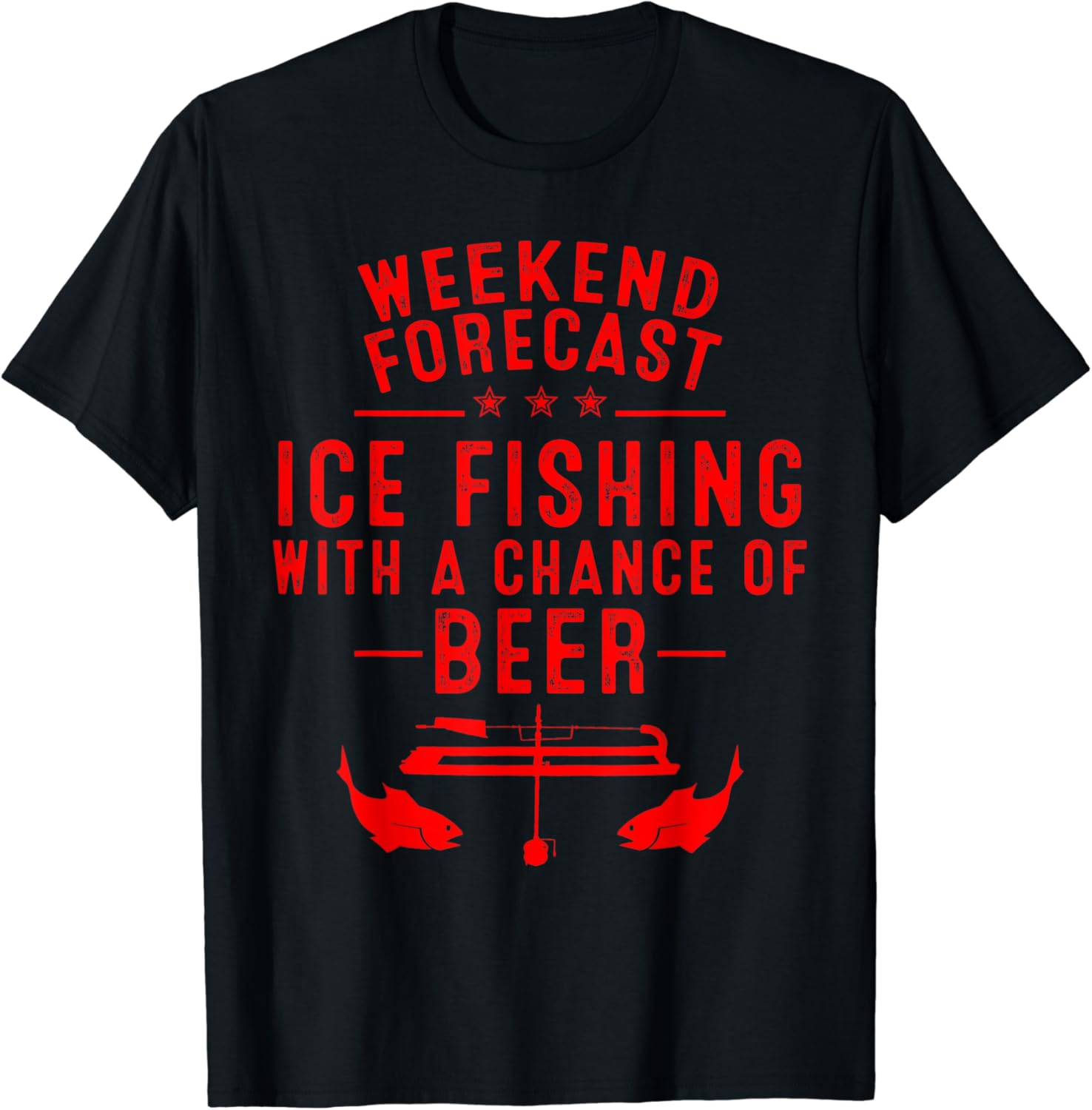 Funny Ice Fishing Gift For Men Women Cool Fishermen Beer T